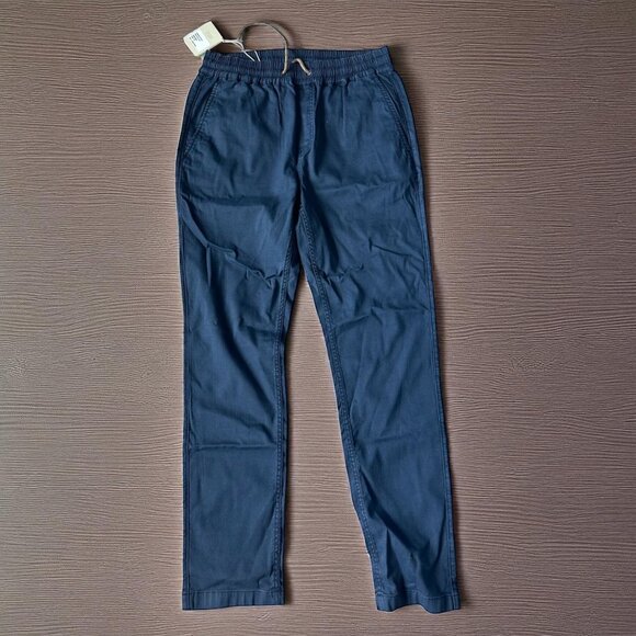 FAHERTY Mens Washed Navy Blue Essential Pants Sz M NEW - Picture 1 of 7